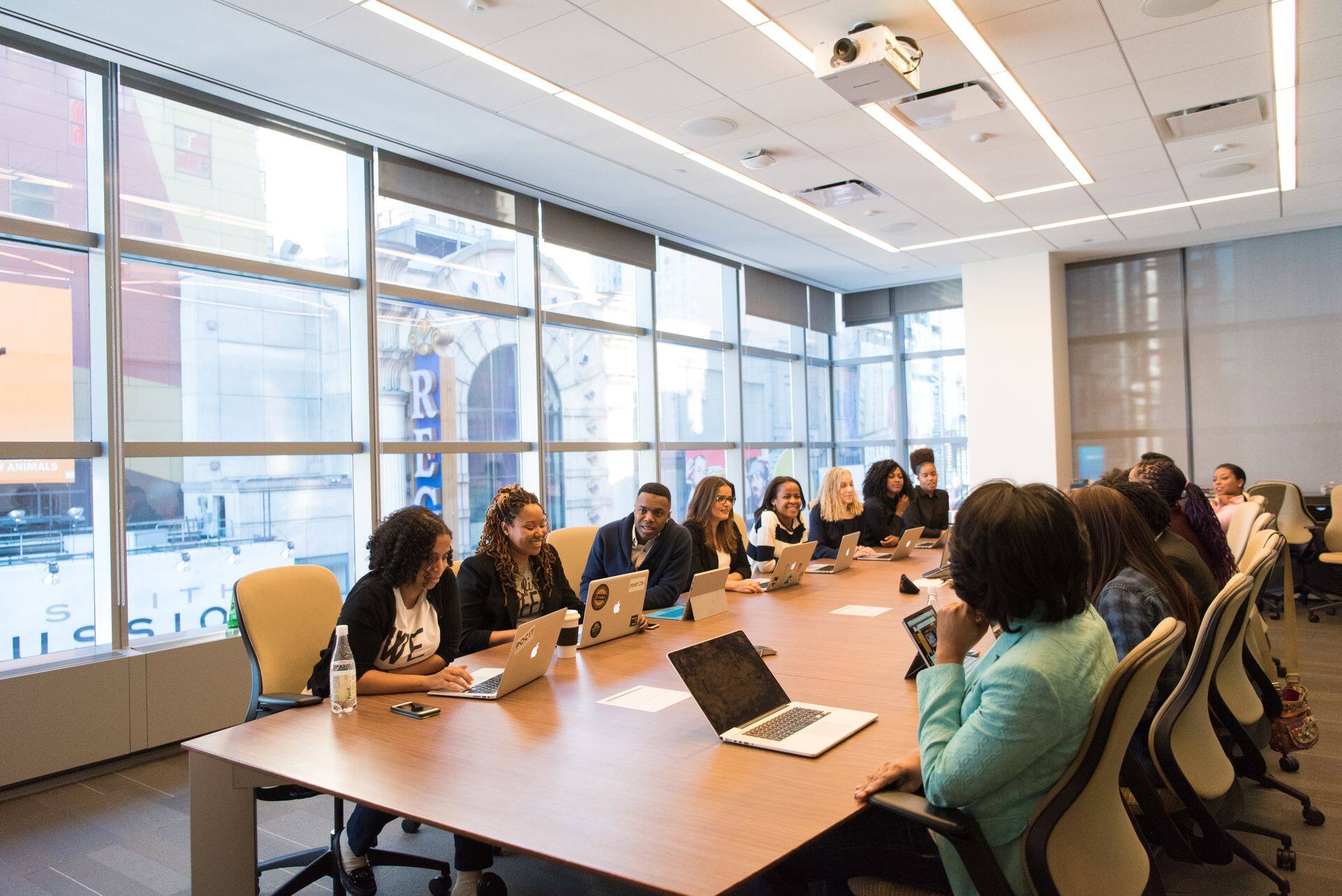 An investment committee meeting in a boardroom